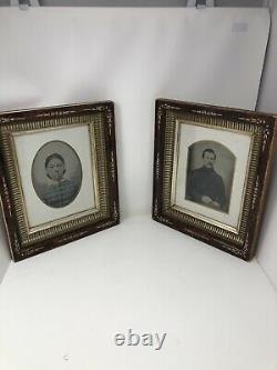 CIVIL War Union Soldier Tintype Photograph Photo And Wife Photo