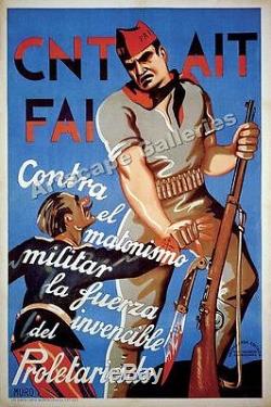 CNT AIT FAI Soldier Spanish Civil War Poster 20x30