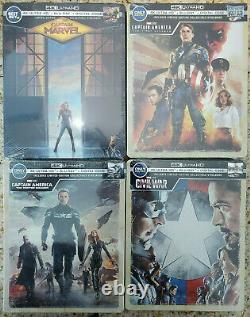 Captain America 1st Avenger+Winter Soldier+Civil War+Captain Marvel 4K STEELBOOK