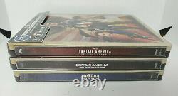 Captain America 1st Avenger+Winter Soldier+Civil War EMPTY STEELBOOK NO DISC, 4K