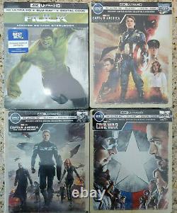 Captain America 1st Avenger+Winter Soldier+Civil War+Incredble Hulk 4K STEELBOOK