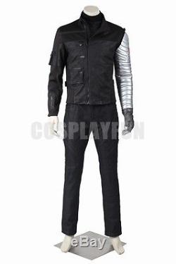 Captain America Civil War Bucky Barnes Winter Soldier Cosplay Costume Full Set