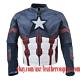 Captain America Civil War Steve Rogers Costume Leather Jacket / United We Stand