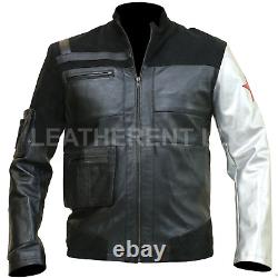 Captain America Civil War Winter Soldier Bucky Barnes Costume Leather Jacket