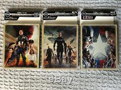 Captain America Steelbook Set 4K/Blu-Ray- First Avenger Winter Soldier Civil War