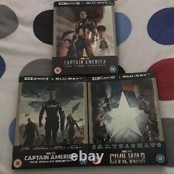 Captain America, The Winter Soldier & Civil War Zavvi 4K + Blu-ray Steelbook