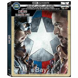 Captain America Winter Soldier & Civil War SteelBooks 4K+Blu+Codes PRE-ORDER