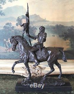 Cavalry Soldier Horse US Civil War Reeanactment Patriot Art Bronze Marble Statue