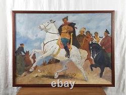 Chapaev, Red Army Commander, Civil War, Soviet Propaganda Art, Original Oil