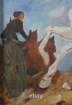 Chapaev, Red Army Commander, Civil War, Soviet Propaganda Art, Original Oil