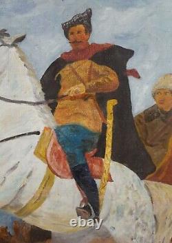 Chapaev, Red Army Commander, Civil War, Soviet Propaganda Art, Original Oil