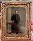 Civil War 1/4 Plate Tintype Image Of Soldier Wearing Gloves Mint
