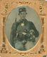 Civil War 1/6th Plate Tintype Armed Soldier