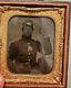 Civil War 1/6th Plate Union Soldier Armed With Enfield