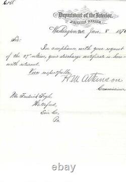 Civil War 76th Zouave Soldier's Eagle Discharge, Pension Papers