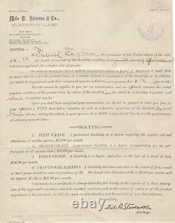 Civil War 76th Zouave Soldier's Eagle Discharge, Pension Papers