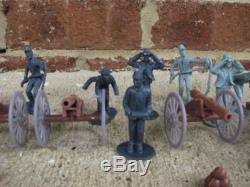 Civil War Artillery Toy Soldier Set Cannons Union Confederate Playset Infantry