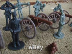 Civil War Artillery Toy Soldier Set Cannons Union Confederate Playset Infantry