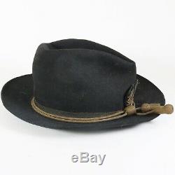 Civil War Black Felt Slouch Hat with Cord GAR #9 Emblem, Soldier Attributed