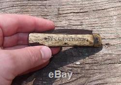 Civil War Bone Handle Pocket Knife Antique SOLDIER SIGNED and Unit! Estate Find