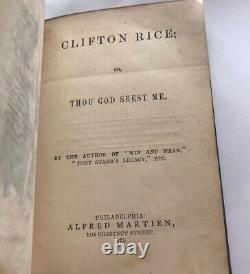 Civil War Book Rare Clifton Rice Novel History Soldier 1873