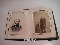 Civil War CDV Leather Album Generals/Soldiers/Unknowns 12 CDVs