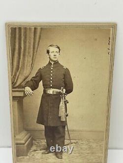 Civil War CDV Photo Union Lieutenant Soldier With Sword New York