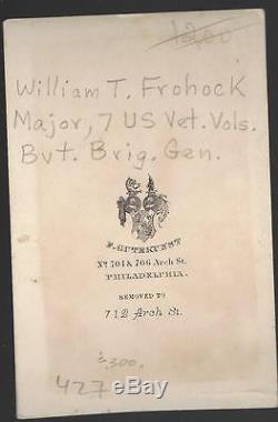Civil War CDV Union Colonel and BBG William T Frohock 7 Buffalo Soldiers IndianW