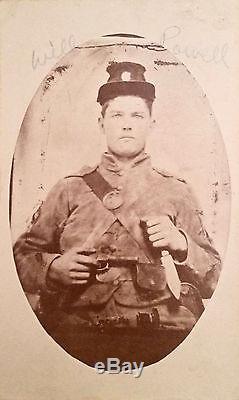 Civil War Carte de Visite Union Soldier Will Powell with Bowie Knife California