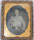 Civil War Confederate Officer Soldier Armed Colts KIA Ambrotype Half Plate Photo