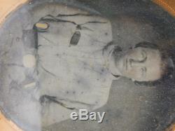 Civil War Confederate Officer Soldier Armed Colts KIA Ambrotype Half Plate Photo
