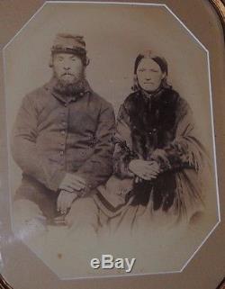 Civil War Confederate Soldier & Wife Albumen Photo Framed/Matted