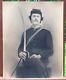 Civil War Era Charcoal Portrait Of Soldier WithSaber Glass Eye Maine Estate Find