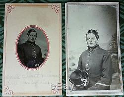Civil War Era Handsome Union Soldier tintype Antique Photo Lot with names RARE