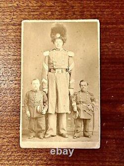 Civil War Era Photo CDV Midget Dwarf Man & Giant Antique Circus Side Show 1800s