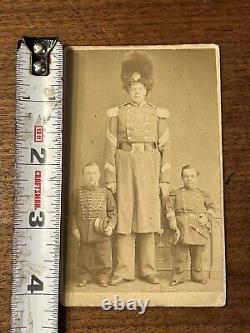 Civil War Era Photo CDV Midget Dwarf Man & Giant Antique Circus Side Show 1800s