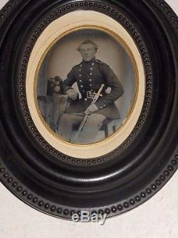 Civil War Era Soldier 1/4 Plate Ambrotype Thermoplastic Hanging Case