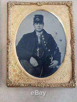 Civil War Identified Soldier 1/4 Plate Tintype Image