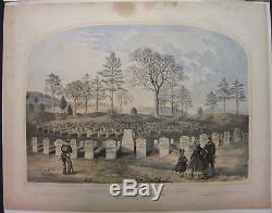 Civil War Lithograph New York Soldiers Cemetery Knoxville, TN 1864