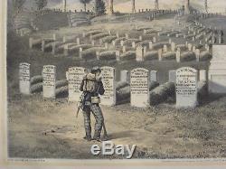 Civil War Lithograph New York Soldiers Cemetery Knoxville, TN 1864