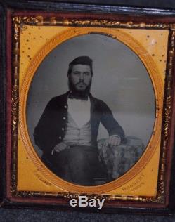 Civil War Navy Soldier 1/6 Plate Ambrotype Case withMat #G