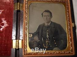 Civil War (Navy) Soldier 1/9 Plate Ambrotype Thermoplastic Case