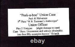 Civil War Peek-A-Boo Hard Case Image of 1st Lt & Female RARE Less than 50 Known