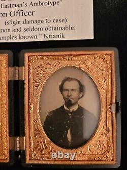 Civil War Peek-A-Boo Hard Case Image of 1st Lt & Female RARE Less than 50 Known