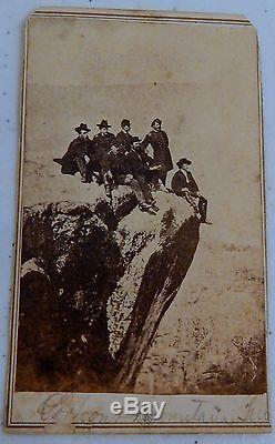 Civil War Photo (2 1/4 x 4) Lookout Mountain With Union Soldiers