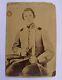 Civil War Photograph Confederate Soldier withLarge D-Guard Knife, Pistol & Bible