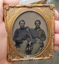 Civil War Photos, 1 Tintype & 1 Ambrotype of Union Soldiers in Peck Case, nr