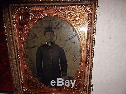 Civil War Soldier 1/4 Plate Ambrotype Full Case