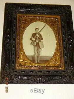 Civil War Soldier 1/4 Plate (Paper) Photo Thermoplastic Plastic Hanging Wall F