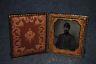 Civil War Soldier 1/4 Plate Tintype Case withMat #K